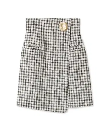 SNIDEL 트위드 랩 미니 스커트