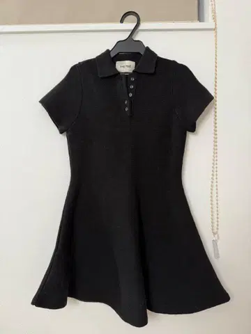 폴로 스타일 반팔 니트 원피스 S 사이즈 블랙