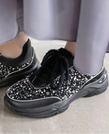 RANDA 2WAY 비쥬 트위드 스니커즈