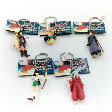 당시 미사용 이누야샤 피규어 키링 전 5종 컴프