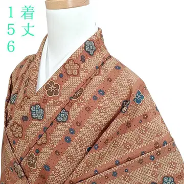 W85 기모노 이중 기모노 기장 156cm 화학 섬유 브라운 꽃