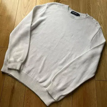 90s 폴로 랄프 로렌 니트 코튼 화이트 로고 나이가이