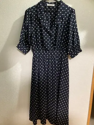 archives 아카이브 네이비 도트 원피스