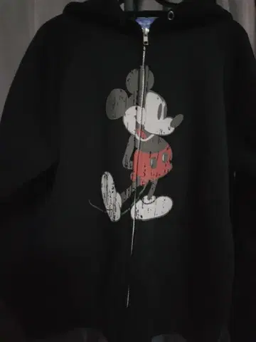 Disney 공식 미키 후드티 블랙 M 미키 귀 포함