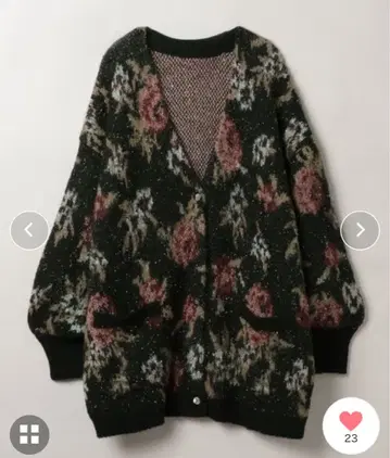 [ 당일 발송 ] JEANASIS 5G 플라워 라메 페더 V 가디건