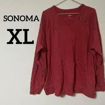 SONOMA [ XL ] 여성용 트레이닝복 빨간색 꽃무늬 상의