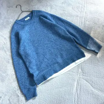 새상품급 [글로벌 워크] (M) 니트 블루 남성용 긴팔 레이어드 스웨터