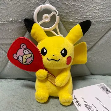 포켓몬 센터 카가와 피카츄 카라비너 부착 마스코트 야돈 부채