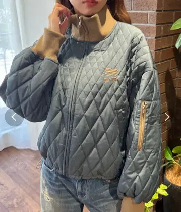 EVRIS 원포인트 퀼팅 블루종 완판템