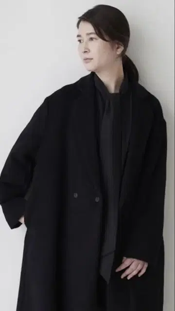 fruits of life 울 롱 코트 블랙