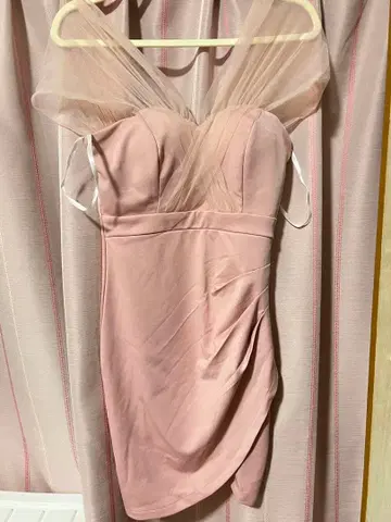 핑크 타이트핏 드레스 비침 있음