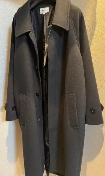 다크 그레이 체스터 코트 울 혼방