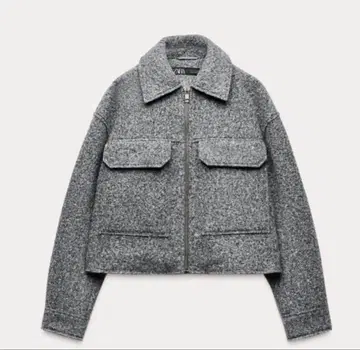 새상품급 ZARA 부클레 크롭 자켓 그레이 L 사이즈