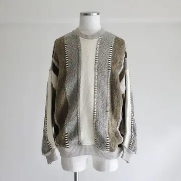 90s BACHRACH 3D 니트 스웨터 패턴 니트 캐나다제