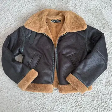 ZARA 자라 블랙 베이지 무스탕 코트