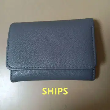 SHIPS 그레이 가죽 3단 폴더형 지갑