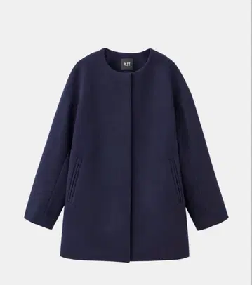 PLST 울 모사 노카라 하프 코트