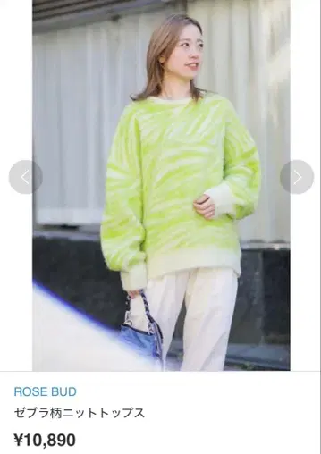 제브라 패턴 니트탑 (라임 그린)