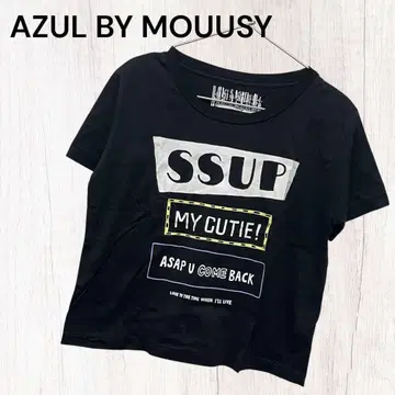 [ 아줄바이마우지 ] 빅 로고 티셔츠 ( S) 영문 로고 프린트 캐주얼