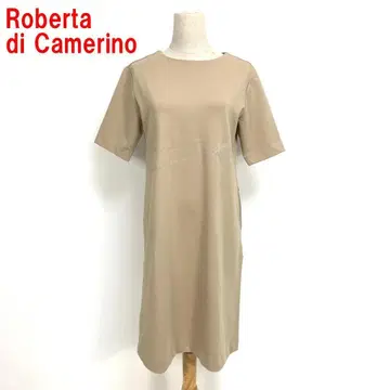 A6578 로베르타 디 카메리노 반팔 원피스 레이온 베이지 11
