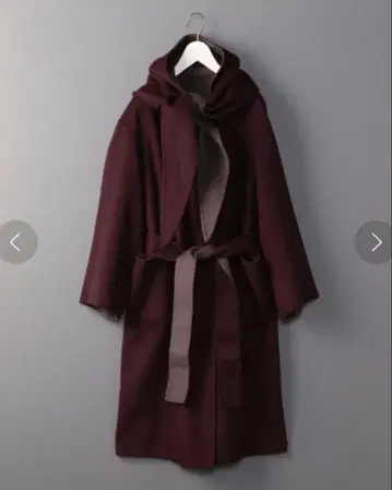 6(ROKU) HOOD REVER GOWN COAT 와인 레드 36