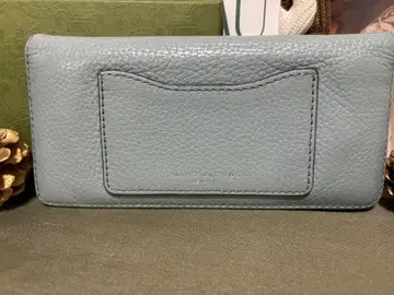 MARC JACOBS 여성용 가죽 브랜드 로고 장지갑 민트 블루