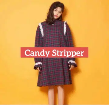 CANDY STRIPPER 체크 원피스 고양이