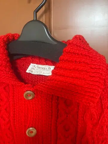 INVERALLAN 인버아란 옷깃 달린 가디건 브라운 택 클리닝 완료