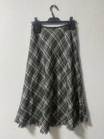 NBB 내추럴 뷰티 베이직 체크 프린지 스커트