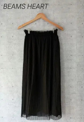 BEAMS HEART 튤 플리츠 스커트 허리밴딩