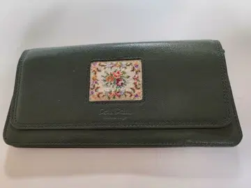 미사용*쿠가 미치코 Petit Point 푸치포원 장지갑 플로럴 자수
