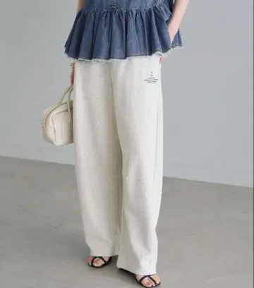 PUAL CE CIN 커브 실루엣 스웨트 팬츠 오트밀