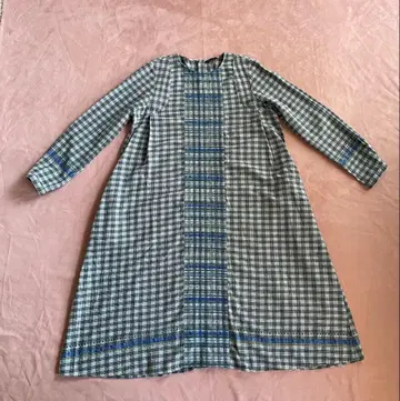 Cachette 카셰트 면 소재 원피스 자수 체크