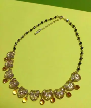 체코 비즈 고양이 목걸이 핸드메이드