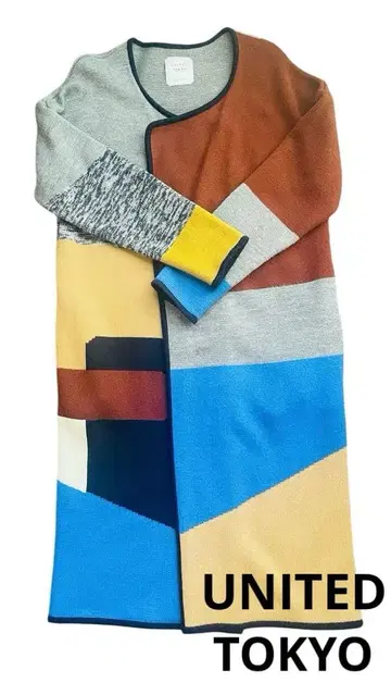 UNITED TOKYO 배색 롱 가디건