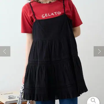 wcloset 코튼 프릴 미니 원피스 블랙