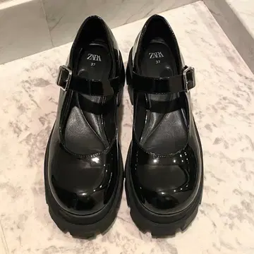 ZARA 버클 트랙 밑창 멜리 제인 37 블랙