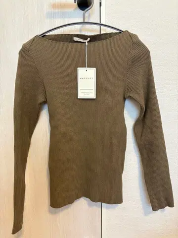 [ 택 포함 새상품 ] MACPHEE 티셔츠 보트넥 리브 니트