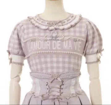 [ LIZLISA ] 리즈리사 깅엄 자카드 니트탑 ( 핑크 )