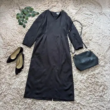 6351 아비도쿄 롱 원피스 [ M ] 블랙/맥시/긴팔/V넥