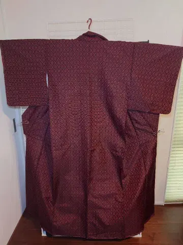 새상품급 시츠케 부착 워셔블 기모노 코몬 이중 기모노 풍