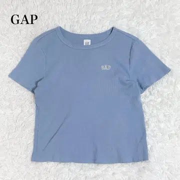 갭 빅 사이즈 GAP 아치 로고 자수 반팔 리브 니트탑 T셔츠