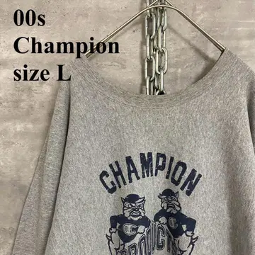 00s 아메카지 구제 의류 챔피온 칼리지 로고 맨투맨 트레이닝복 그레이