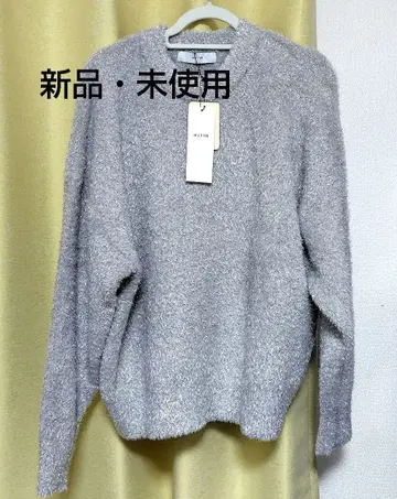 any FAM 복슬복슬 그레이 오버 사이즈 니트 라메 믹스