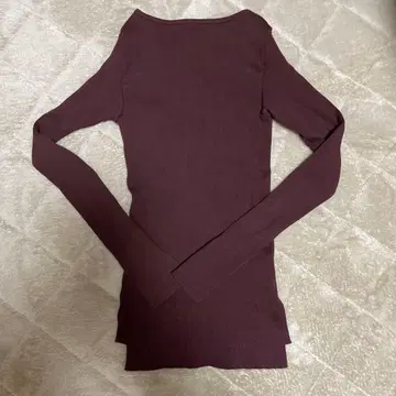 AURALEE 기가 보트넥 와인 레드