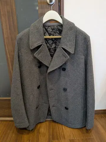 BEAMS 울 더블 브레스트 피 코트 XL