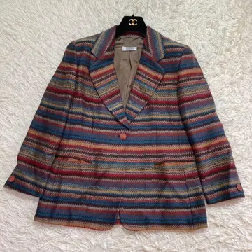새상품급 미쏘니 테일러드 자켓 울 멀티 컬러 40 Italy