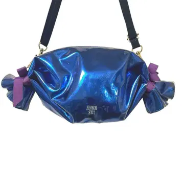 ANNA SUI 블루 라메 캔디형 숄더백