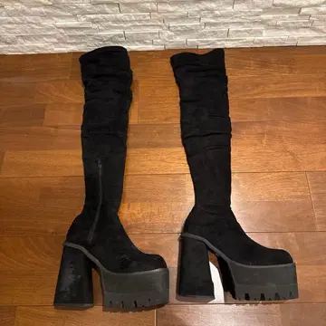 EMODA 스퀘어 탱크 롱 부츠