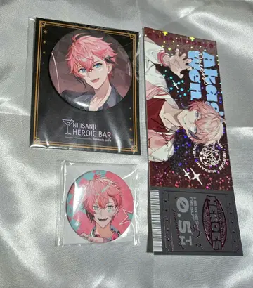 니지산지 아카기 웬 빨간색 캔뱃지 티켓풍 카드